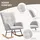 Homcom Schaukelstuhl Teddysamt-Optik 70 x 90 x 80 cm Grau mit Kissen
