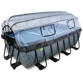 EXIT TOYS Stone Pool 400 x 200 x 122 cm inkl. Sandfilterpumpe + Abdeckung