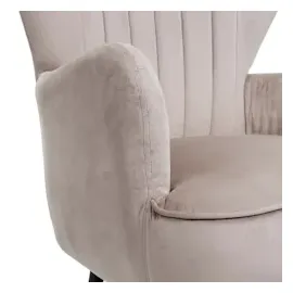 Mendler Lounge-Sessel HWC-K37, Cocktailsessel Polstersessel Sessel, Samt (280g/m2) ~ taupe