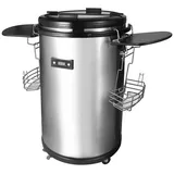 be cool Getränkekühlschrank BCPC50L+, Temperaturregelung, Edelstahl Gehäuse, 4 Räder silberfarben