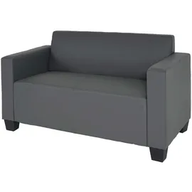 Mendler 2er Sofa Couch Lyon Loungesofa Kunstleder ~ dunkelgrau