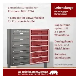 AL Briefkastensysteme AL 21 Fach Premium Standbriefkasten Grau
