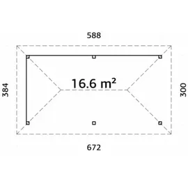 Palmako Pavillon Bianca 16,6 m2 Set 109 transparent tauchgrundiert
