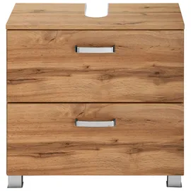 WELLTIME Waschbeckenunterschrank WELLTIME "Ravenna", braun (eichefarben), B:60cm H:59cm T:35cm, Schränke, Waschbeckenunterschrank, Breite 60 cm, mit Soft-Close-Funktion