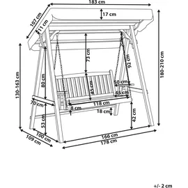 Beliani Fibbialla Braun 2-Sitzer