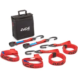 ACEBIKES Cam Buckle Pro Spanngurtset, schwarz-rot
