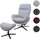 Mendler Relaxsessel HWC-L12 Polyester 72 x 101 x 72 cm Grau mit Hocker
