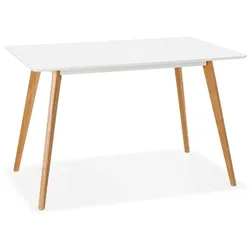Kadima Design Eichentisch im skandinavischen Design, 120x80 cm, rechteckig. Weiß-Beige