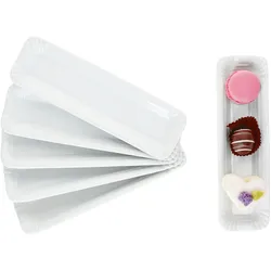 6x Pur Pappteller aus Porzellan 20,2x6cm weiß Servier-Teller Wurst Pralinen