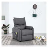 vidaXL Massagesessel Dunkelgrau Polyester 92 x 101 x 0 cm Grau mit Fernbedienung
