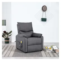 vidaXL Massagesessel Dunkelgrau Polyester 92 x 101 x 0 cm Grau mit Fernbedienung