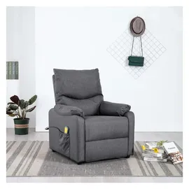 vidaXL Massagesessel Dunkelgrau Polyester 92 x 101 x 0 cm Grau mit Fernbedienung