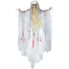 w widmann milano party fashion WIDMANN MILANO Party Fashion 7791Y - Partydekoration blutendes Gespenst, 90cm, Deko, Accessoires, gruselig, Kunstblut, Skelett, Ghost, Halloween, Karneval