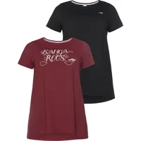 KangaROOS Longshirt, (Packung, 2 tlg., 2er-Pack), Kurzarm, figurumschmeichelnde Passform