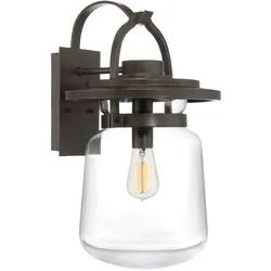 Licht-Erlebnisse Wandleuchte OAKHAM Bronze dunkel Transparent Aluminium Glas LE117743