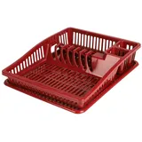 URBAN LIVING Sonoma Geschirrkorb mit Tablett 38,5 x 31 x 8 cm Ruby Wine