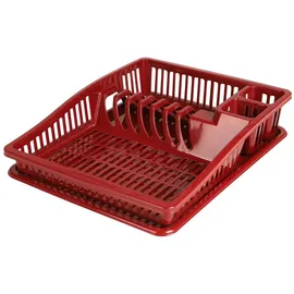 URBAN LIVING Sonoma Geschirrkorb mit Tablett 38,5 x 31 x 8 cm Ruby Wine