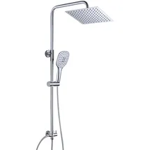 JOHO Duschset ohne Armatur Duschsystem Chrom 20x20cm