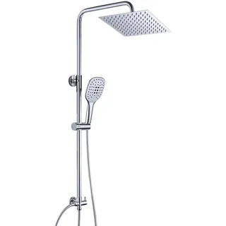 JOHO Duschset ohne Armatur Duschsystem Chrom 20x20cm