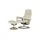 Stressless Relaxsessel mit Hocker Leder 76 x 100 x 71 cm creme