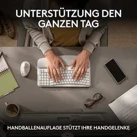 Logitech Wave Keys ergonomisch, Bluetooth, Tastatur, Sonstiges, kabellos, Weiß
