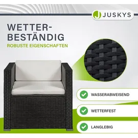 Juskys Punta Cana L Polyrattan Lounge schwarz/creme