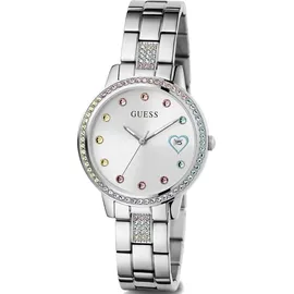 GUESS GW0657L1 Damenuhr Three of Hearts Silber,