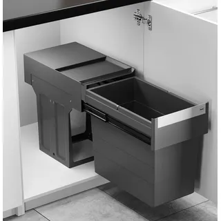 HAILO Mülleimer Küche, Einbau ab 40cm Schrank, Abfalleimer 1x 28 L