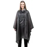 Navaris Regenponcho Regenponcho Fahrradponcho - wasserdicht - inkl. Tasche - unisex (1-St) schwarz