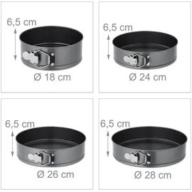 Relaxdays Springform Set 7-teilig rund & quadratisch 18-28 cm