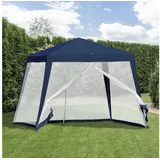 Outsunny Gartenpavillon 3 x 3 m inkl. 4 Seitenteile Blau