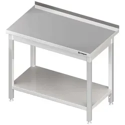 Stalgast Arbeitstisch, Tiefe 600 mm, mit Grundboden, Edelstahl VAT10652A , Maße: (B x T x H) 1000 x 600 x 850 mm, verschweißt