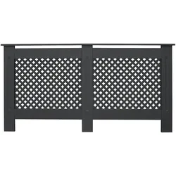 Heizkörperverkleidung Heizungsabdeckung MDF Wabenmuster 152x19x82 cm Anthrazit