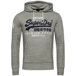 Superdry Herren Hoodie - VL Hood, Hoodie, Kapuzen-Pullover, Logo Grau M