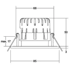 Brumberg Einbaudownlight 1 rund nickel mat