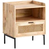 Wohnling Nachttisch Massivholz braun 50,0 x 40,0 x 60,0 cm