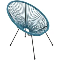 Svita BALI Balkon-Möbel 3-tlg. Polyrattan Lounge-Set Balkon-Set Blau