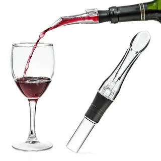CALLYSONIC Dekanter Rotwein, Weinausgießer, Tropffreier Wein Dekanter Flaschenausgießer, Weinbelüfter, Decanter Wein, Dekantierausgießer, Wein Zubehör, Wein Ausgießer, Schwarz