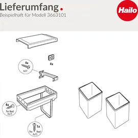 HAILO Abfallsammler Tandem 15/15 dunkelgrau | Dunkelgrau