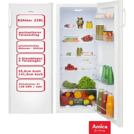 Amica VKS 354100 W Kühlschrank (229 l, 1410 mm hoch, Weiß)