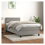 vidaXL Boxspringbett 100 x 200 cm Hellgrau