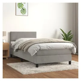 vidaXL Boxspringbett 100 x 200 cm Hellgrau