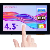 Waveshare 4.3inch LCD Capacitive Touch Display for Raspberry Pi 5/4B/3B+/3A+/3B/2B/B+/A+ 800×480 IPS Wide Angle MIPI DSI Interface Screen 4.3Zoll Mini Bildschirm
