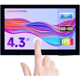 Waveshare 4.3inch LCD Capacitive Touch Display for Raspberry Pi 5/4B/3B+/3A+/3B/2B/B+/A+ 800×480 IPS Wide Angle MIPI DSI Interface Screen 4.3Zoll Mini Bildschirm