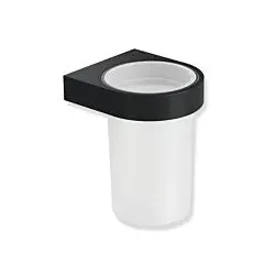 Hewi System 800 Becher 800.04.11065DC schwarz tiefmatt, Kristallglas, pulverbeschichtet