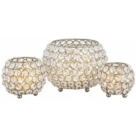 amagohome Teelichthalter Set 3-teilig Crystal Silber