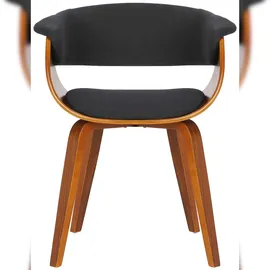 CLP 2er Set Esszimmerstuhle Bruce Stoff walnuss/schwarz