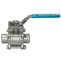 Riegler ES-Kugelhahn, 3-tlg., Anschweißenden, voller Durchgang, DN 20