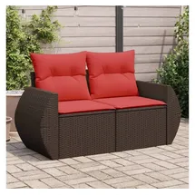 vidaXL Gartensofa 2-Sitzer Loungesofa braun
