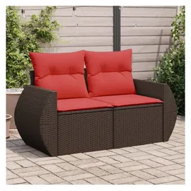 vidaXL Gartensofa 2-Sitzer Loungesofa braun